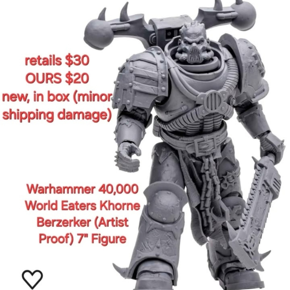 NIB Warhammer 40,000 World Eaters Khorne Berzerker (Artist Proof) 7" Figure